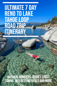 Ultimate 7 Day Reno to Lake Tahoe Loop Road Trip Itinerary by Americas Adventure Couple Lina and David Stock of Divergent Travelers Adventure Travel Blog.