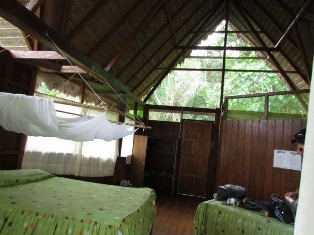 Bungalow 14- Interior of Hut Wasai Tambopata Lodge Peru