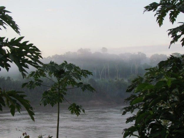 View of the Tambopata River from Bungalow 14 Wasai Tambopata Lodge Peru