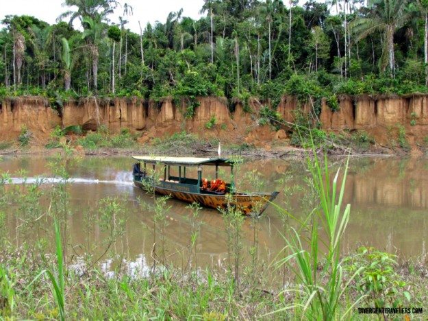 a boat in a river