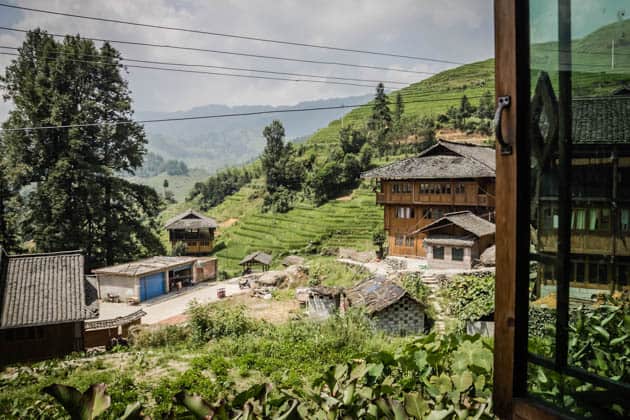 Hiking rice terraces Guilin China