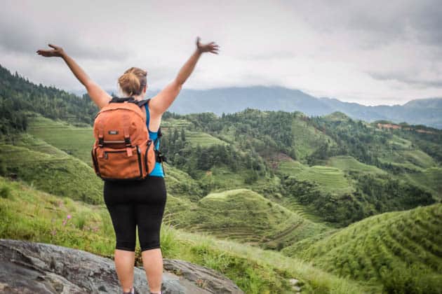 Hiking Rice Terraces Guilin China