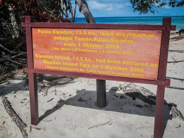 Signage on Pulau Sipadan