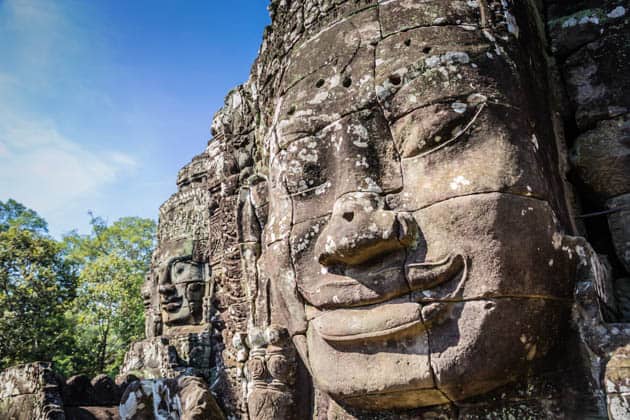 Faces Bayon Temples Siem Reap Cambodia Photos