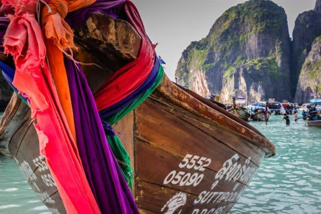Long tail boat Maya Bay Thailand Photos