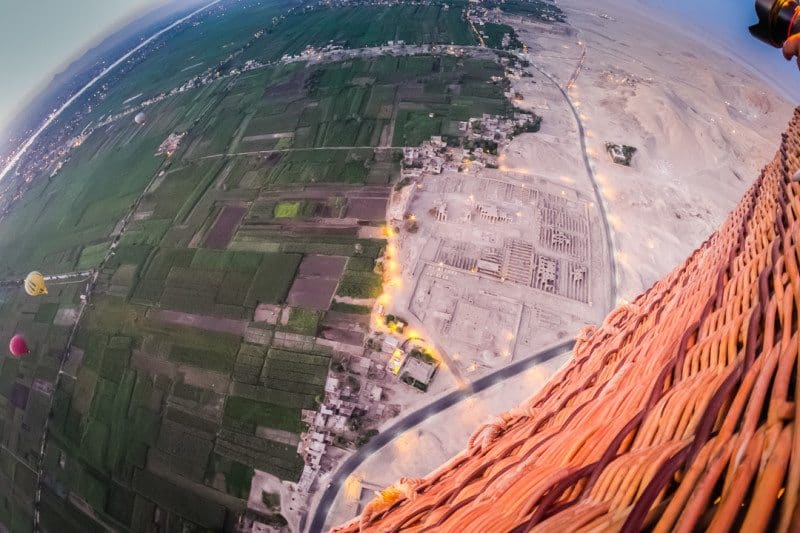 West Bank from a Luxor hot air balloon in Egypt