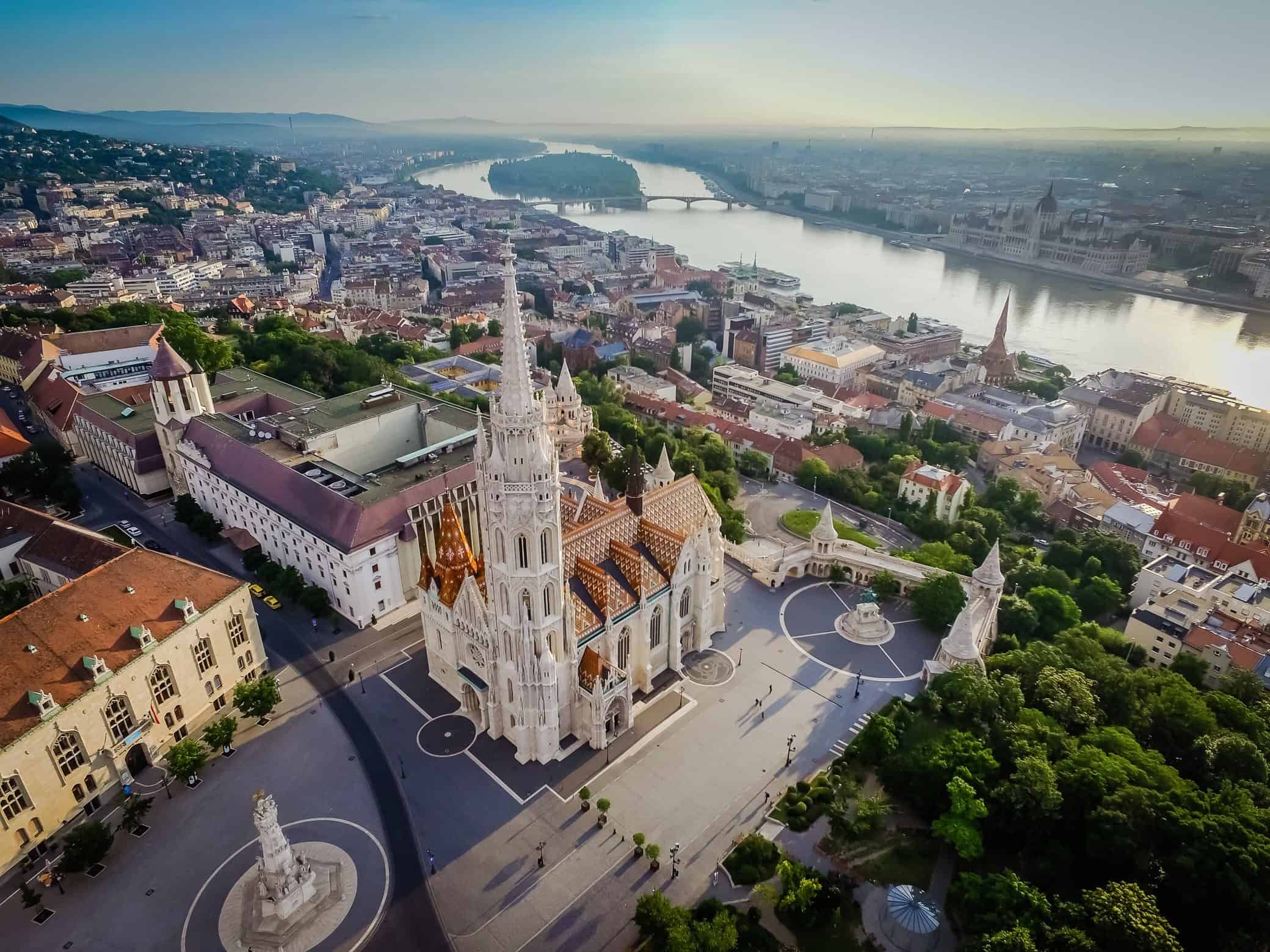 Budapest Hungary Aerial View