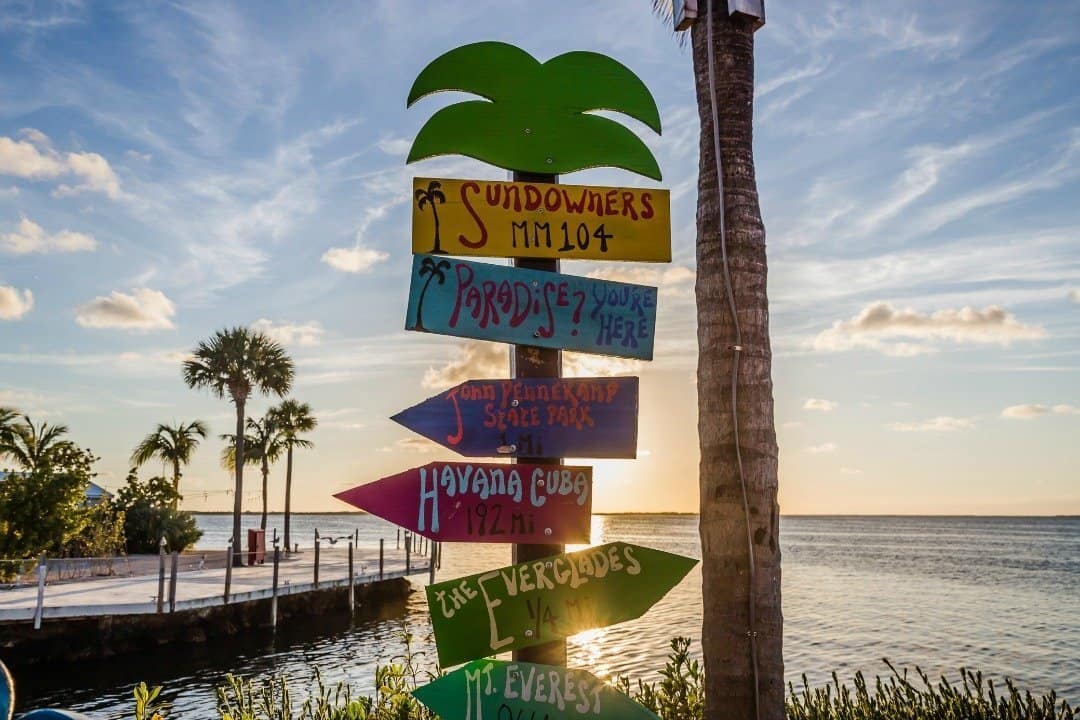 Sundowners Sign on Key Largo