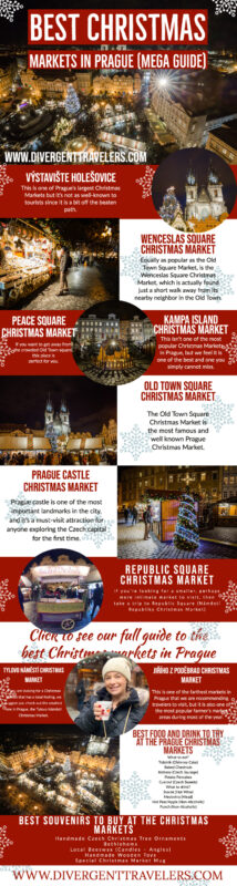 Best Christmas Markets in Prague (Mega Guide) Pinterest Pin by America's Adventure Couple (Lina and David Stock Jr) Divergent Travelers Adventure Travel Blog.