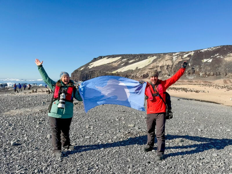 David Stock and Lina Stock at Cape Adare, Ross Sea Antarctica