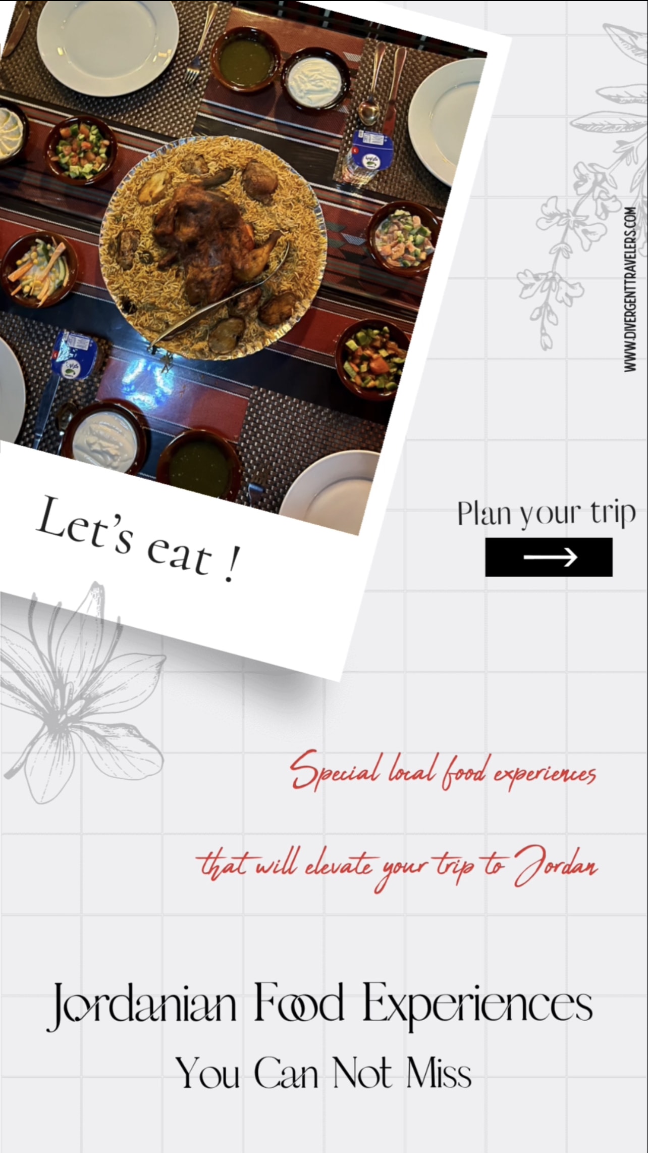 It's time to be completely immerse into the local culture and traditions that Jordan has to offer. We formed bonds with the local people we met and had the opportunity to experience their country through amazing local food on these Jordanian Food Experiences you can not miss by America's Adventure Couple Lina and David Stock Jr of Divergent Travelers Adventure Travel Blog.