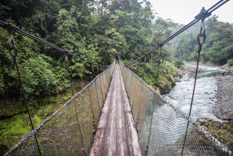 Costa Rica hanging bridge - Central America Travel