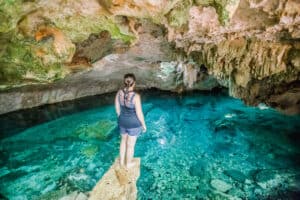Lina Stock in a Mexican Cenote
